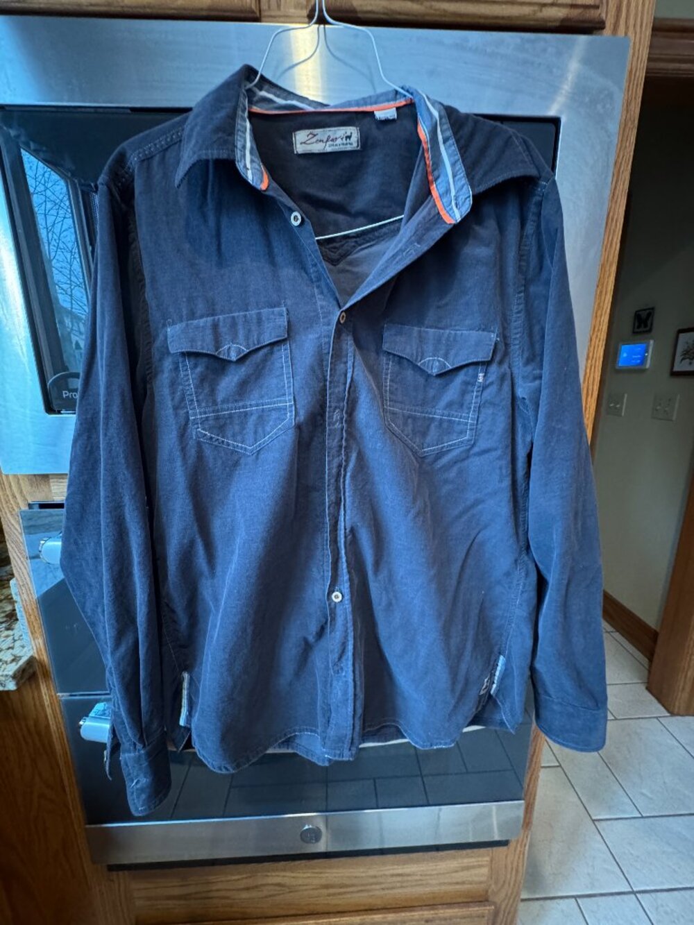 Zenfoyi Life is a Festival Men's Long Sleeve Button Down Shirt Dark Grey L